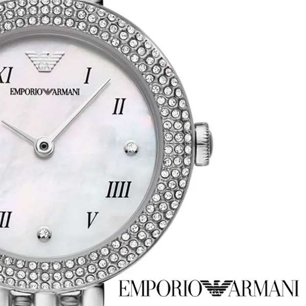 Emporio Armani Rosa Quartz White Dial Silver Steel Strap Watch For Women - AR11354 - Image 5